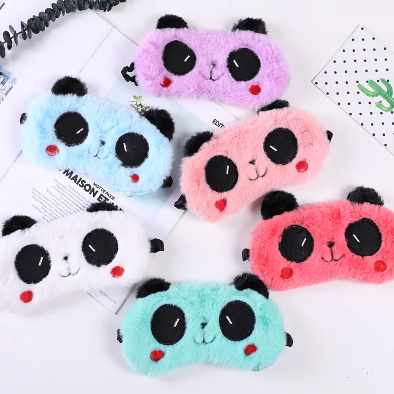 

0516 Customizable New Style Plush Cartoon Panda Sleep Eye Patch Adorkable Shade Lunch Break Students Eye Patch Manufacturers Who