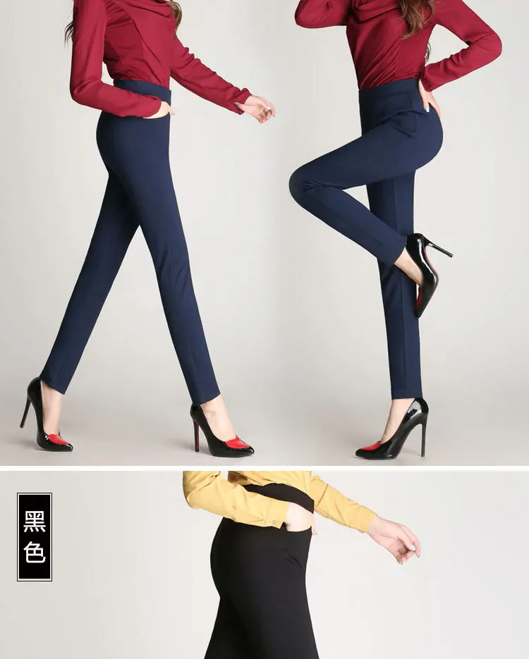 Лето осень костюм Штаны и Капри женские pantalon femme хлопок с высокой талией туфли с широко открытым носком, фасон брюки-карандаш в стиле пэчворк женские брюки