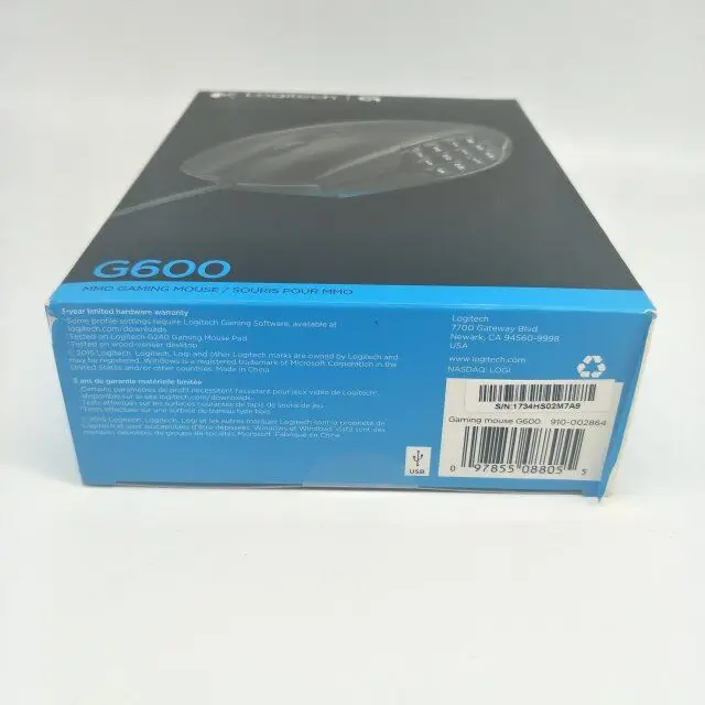 Проводная игровая мышь logitech G600 MMO, игровая мышь для ноутбука, ПК, геймера, 8200 dpi, оптическая оригинальная 17 программируемых кнопок, официальный тест агентства