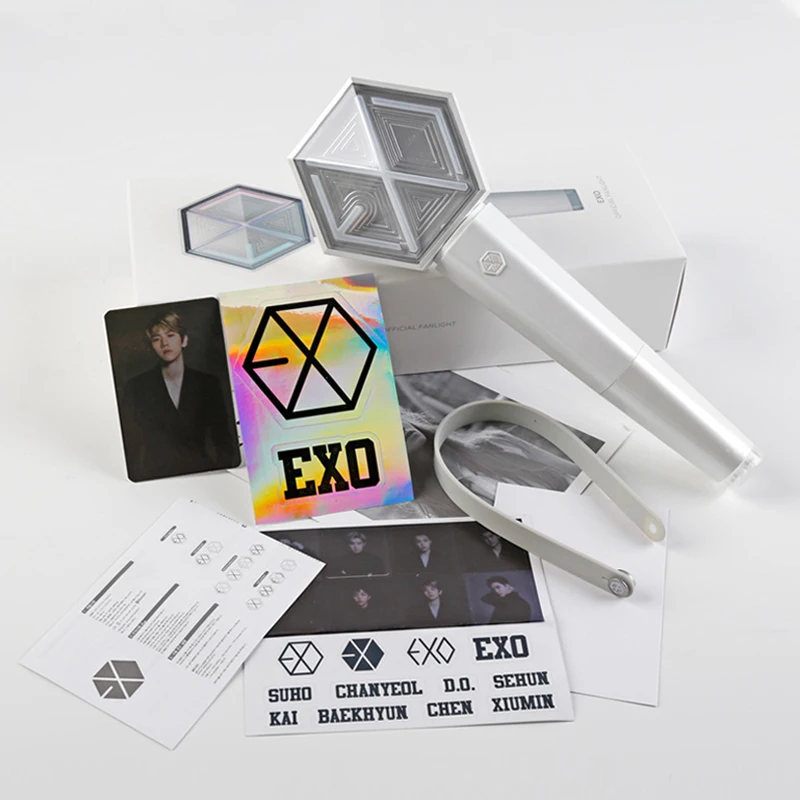 EXO Kpop EXO официальная световая палка Ver3 5-й Тур концертный вентилятор свет поддержка Lightstick EXO ручная лампа подарок коллекция ночник - Цвет: EXO