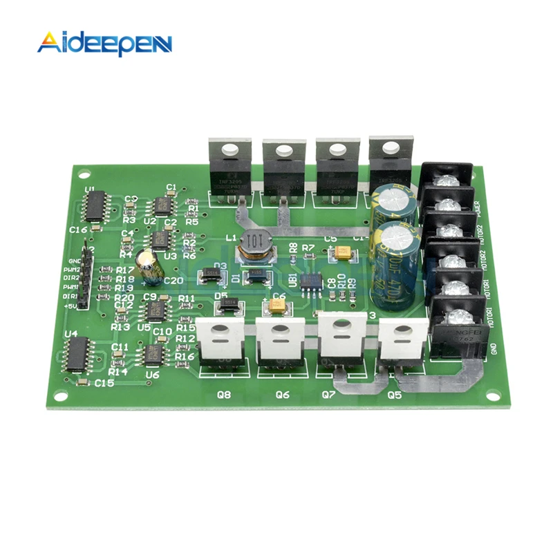 DC 12V 24V двойной мотор драйвер платы h-мост модуль постоянного тока привода MOSFET IRF3205 3 V-36 V 10A пик 30A с тормозом Функция для автомобиля