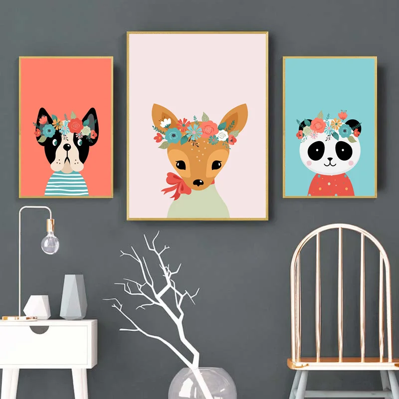 Cute Cartoon Animals 5D Diamond Painting Cross Stitch Full Drill Embroidery Koala Deer Fox Rabbit Kids Room Decor Gift | Дом и сад