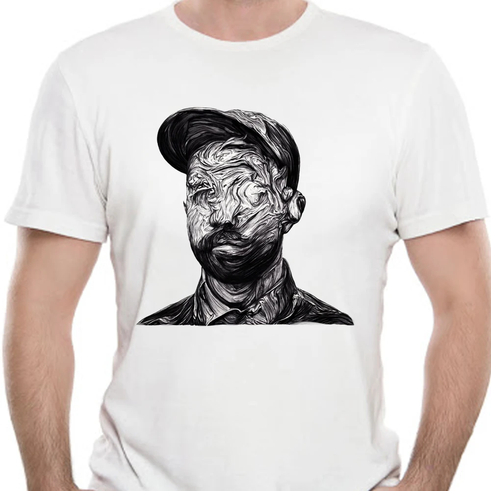 Для мужчин футболка woodkid головка Минимальный техническая белого дерева футболки