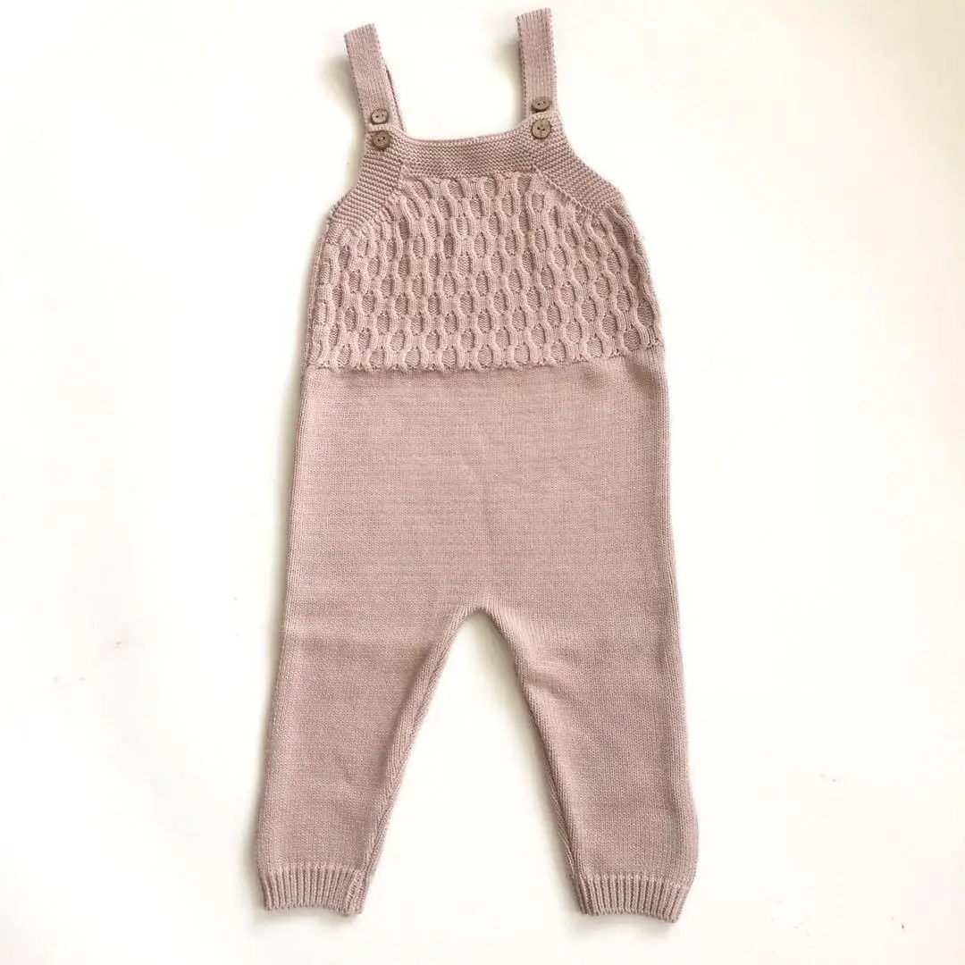 Свитера для маленьких девочек осенне-зимний Хлопковый вязаный для новорожденных Кардиган свитер для мальчиков Детский свитер куртка пальто одежда - Цвет: pink bib pants