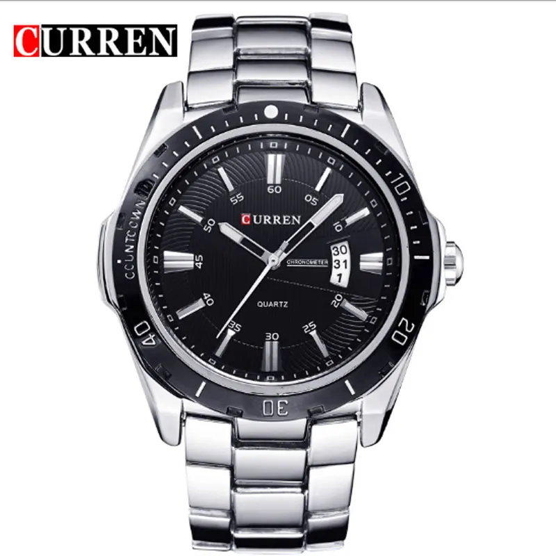 Men's Fashion Steel Band Waterproof Calendar Watch Luminous Pointer Multifunctional Student Sports Timing Men's Quartz Watch