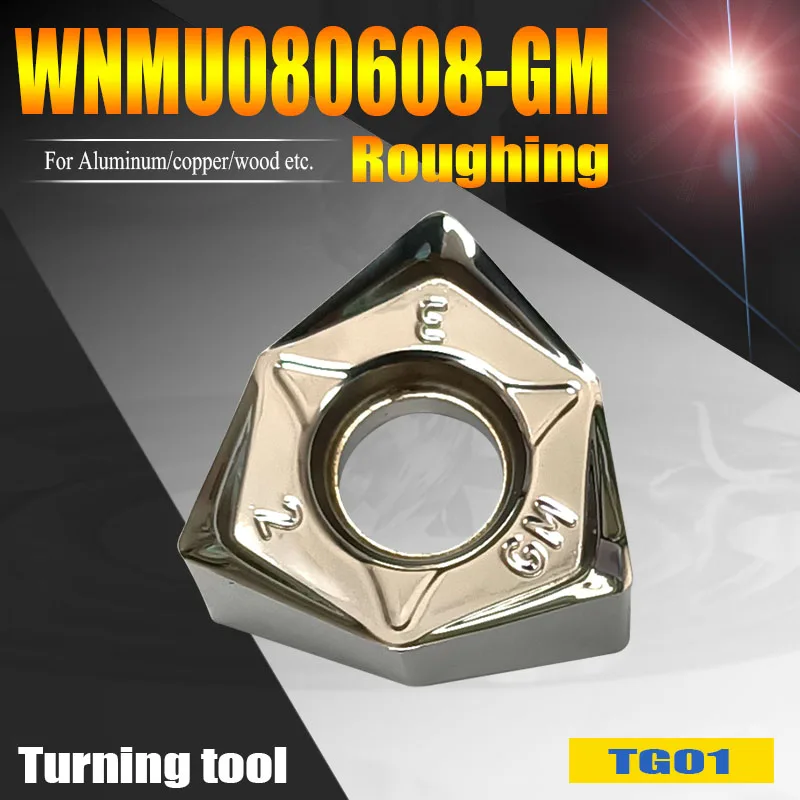 

Carbide CNC Heavy Milling Cutter Inserts Blade WNMU080608-GM Roughing Milling Tool Inserts for Aluminium/Copper/Wood working