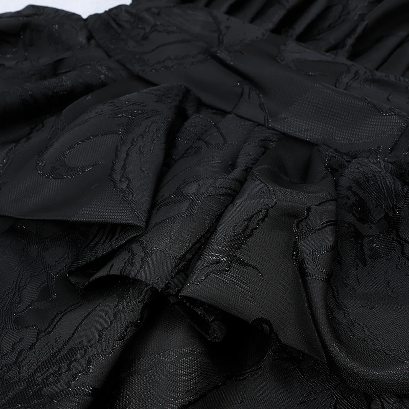 INDRESSME, новинка, женские Вечерние черные комплекты из двух предметов, костюмы, сексуальные, без бретелек, без рукавов, с оборками, облегающий Топ, облегающая мини-юбка