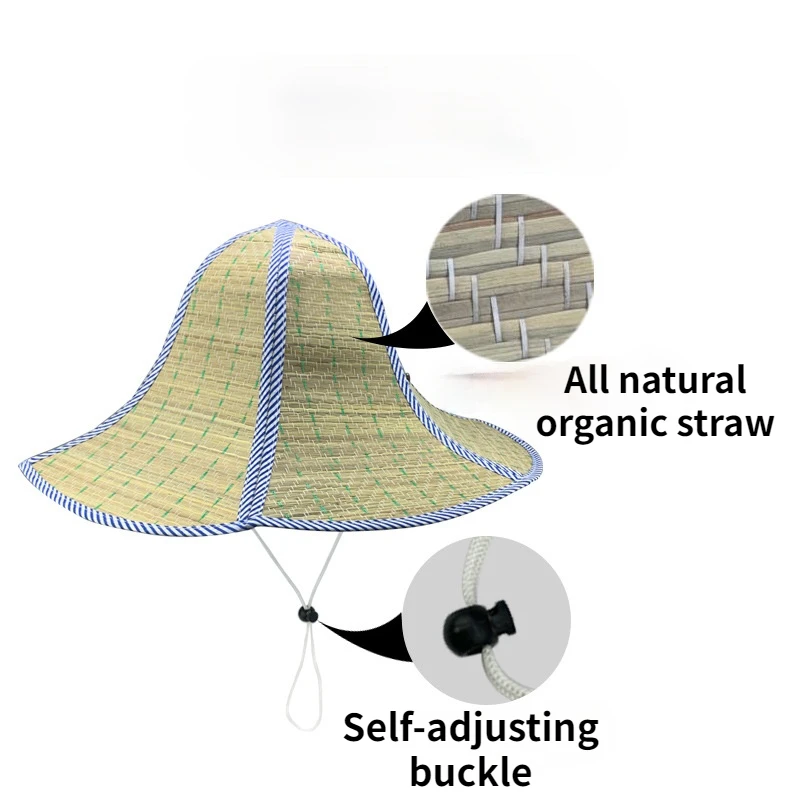 Double-sided Folding Straw Hat Sunscreen Sunshade Hat Collapsible Men and Women Can Wear Summer Farmer Straw