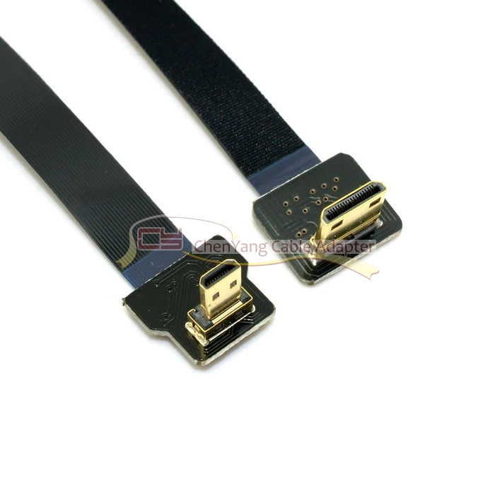 90 градусов FPV Micro HDMI штекер для Mini HDMI FPC плоский кабель для GOPRO Multicopter аэрофотосъемка 0,2 м/0,5 м