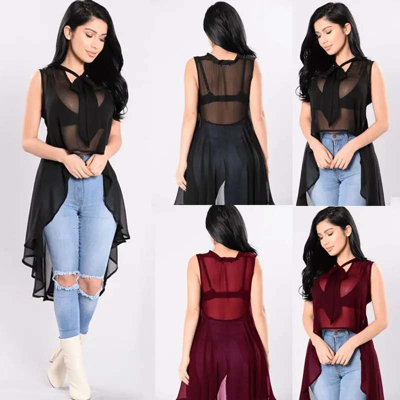 Hirigin Sexy Womens Transparent Fluoroscopy Sleeveless Loose Blouse Casual Shirt Summer Tops Hirigin Sexy Womens Transparent Fluoroscopy Sleeveless Loose Blouse Casual Shirt Summer Tops