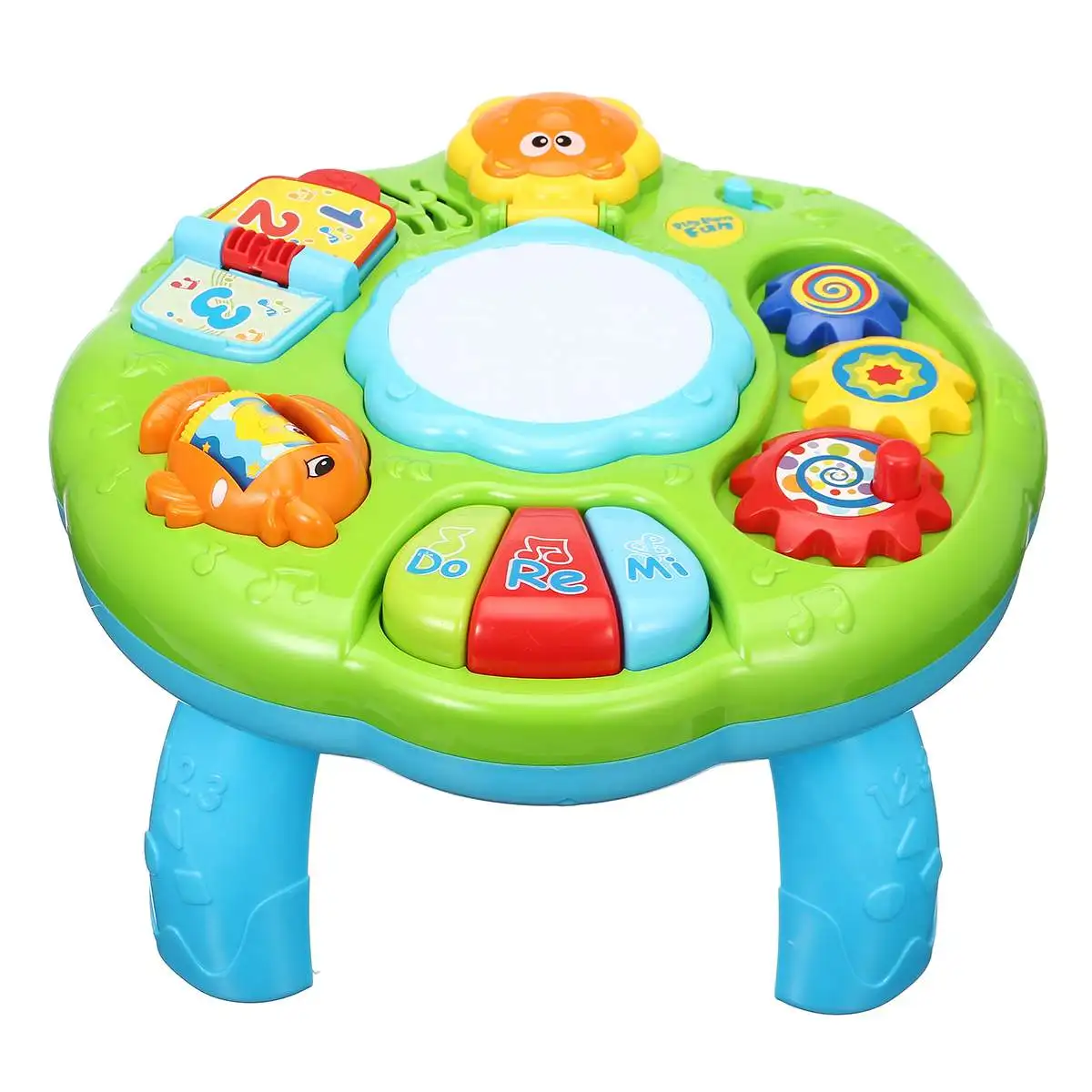 Green Музыкальное пианино Pat Drum для детей, обучающий стол, Музыкальный барабан, игры, стол для младенцев, Ранняя игрушка для обучения подарки, 2 цвета - Цвет: Green