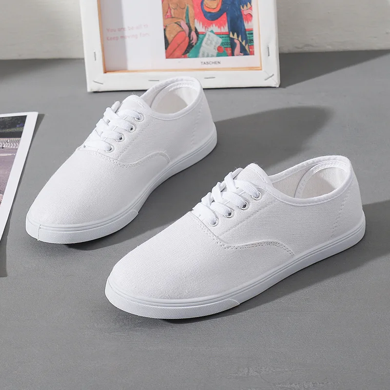 Super Light Sports White Shoes Women Breathable Canvas Sneakers Black Shoes For Basket Femme Ultralight Casual Sneaker 1679