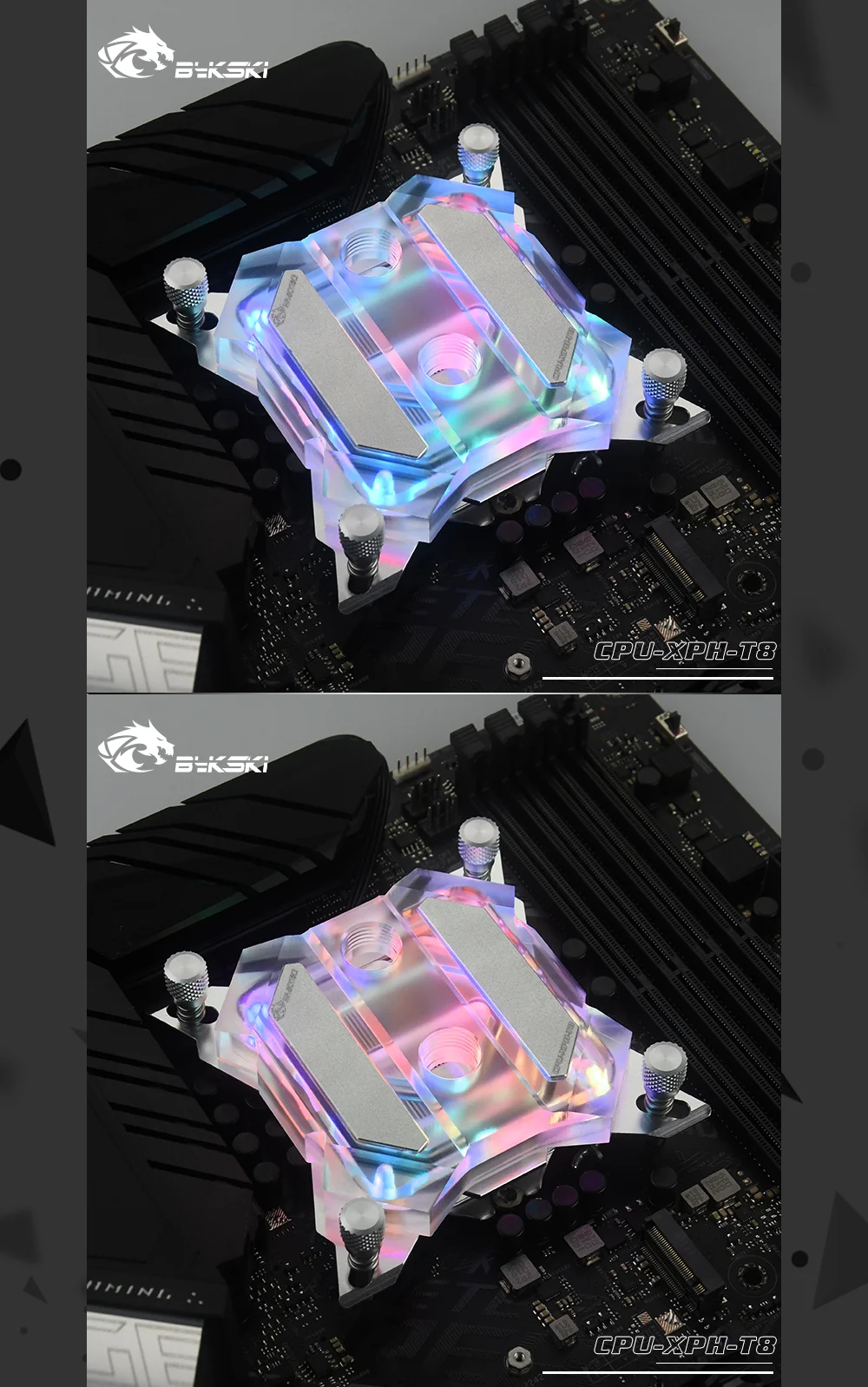 Bykski cpu-XPH-T8 cpu блок водяного охлаждения для Intel Lga115x/2011/2066 RGB/RBW освещение механическая система сливочного масла микроводный I7