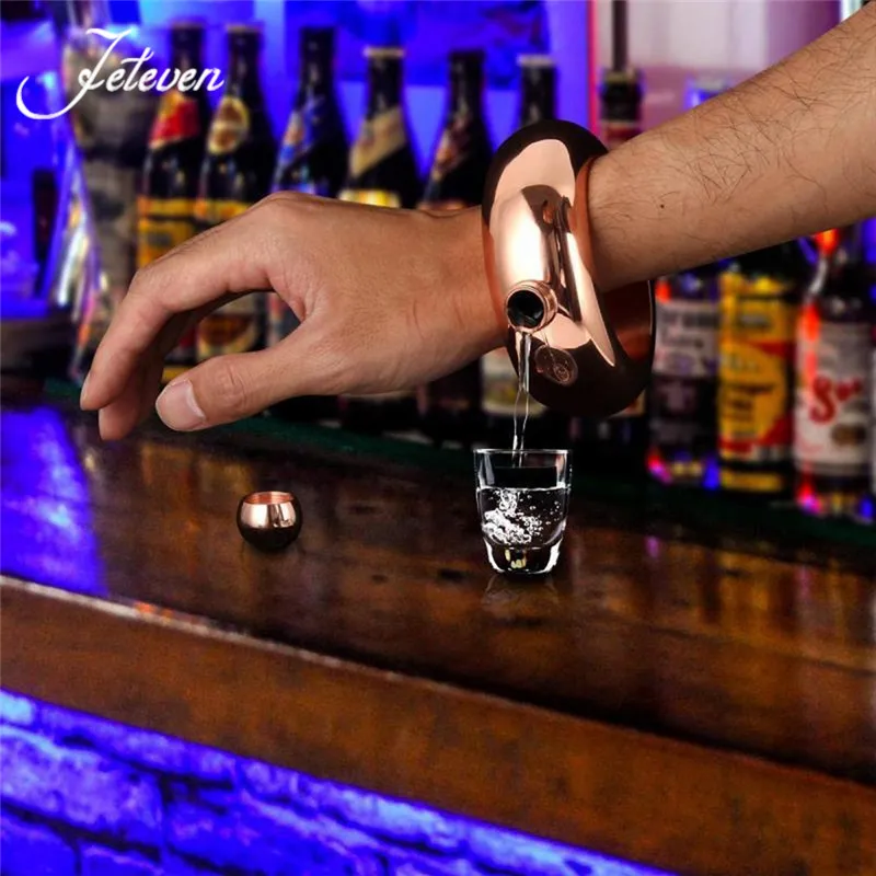 Нержавеющая сталь браслет Хип Колба алкоголь Виски Ликер горшок держатель посуда для напитков ювелирные изделия подарок