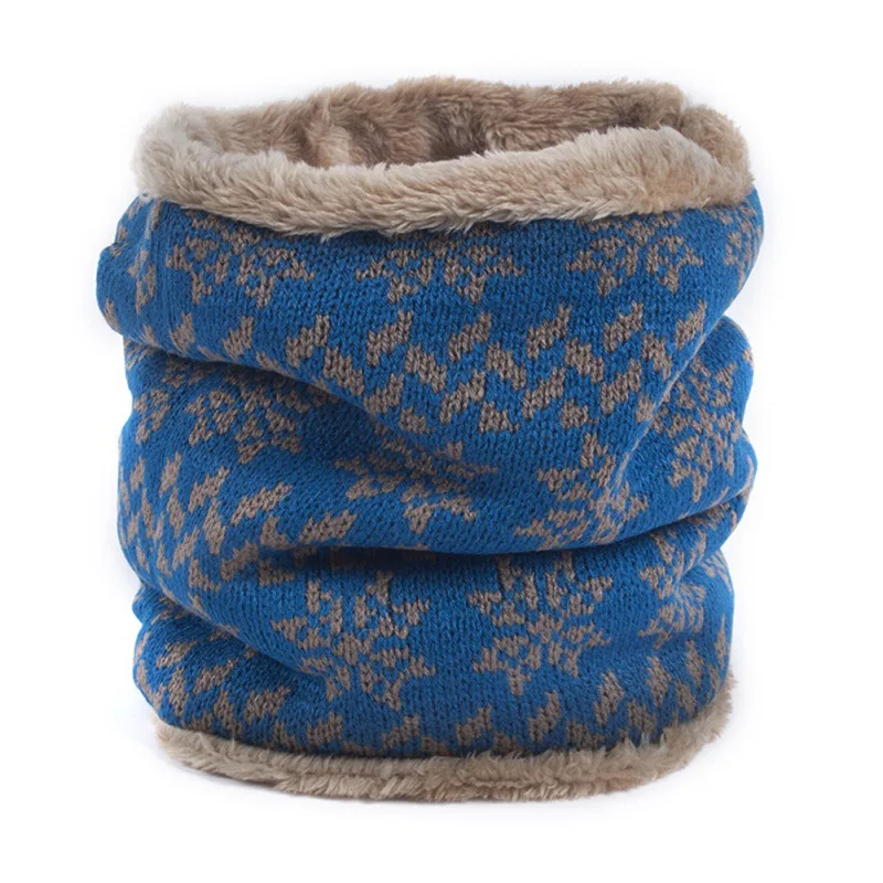 Men Women Knitted Scarf Printed Collar Warm Single Ring Scarf Fur Headband Neck Winter Unisex Warmer Elastic Scarves