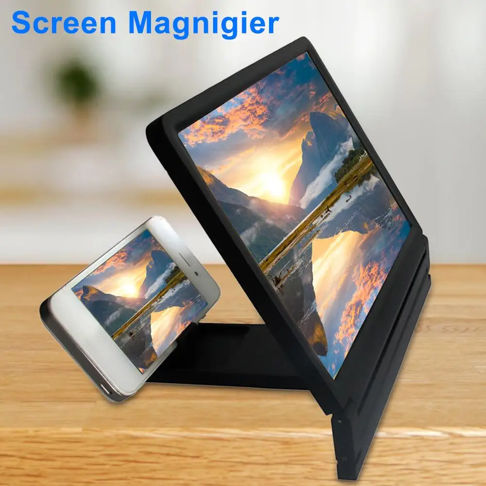 

8.2 Inch Mobile Phone Screen Magnifier Eyes Protection Display 3D Video Screen Amplifier Folding Enlarged Expander Phone Stand