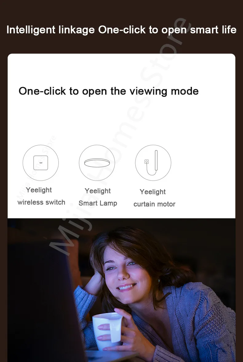 2020 New Yeelight Wireless Switch Bluetooth 5.0 Intelligent Linkage Application Remote Control Custom Scene Work For Mihome App