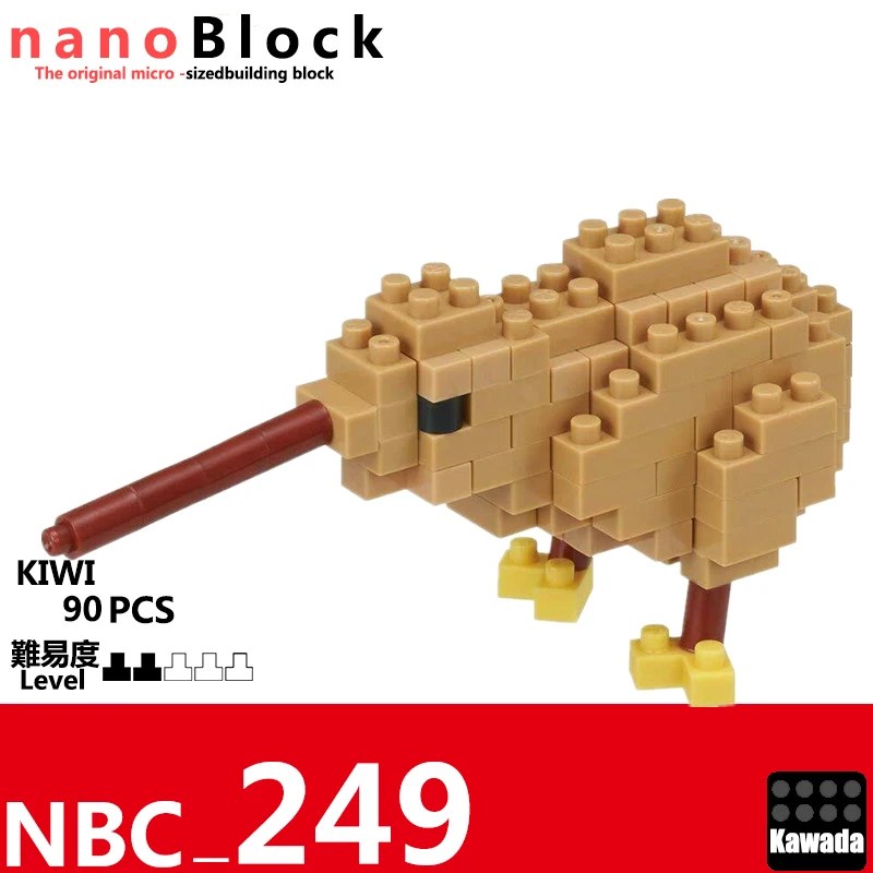 NBC249 строительные блоки Nanoblock KIWI мини коллекция серии 90 шт. 12 лет +|Блочные