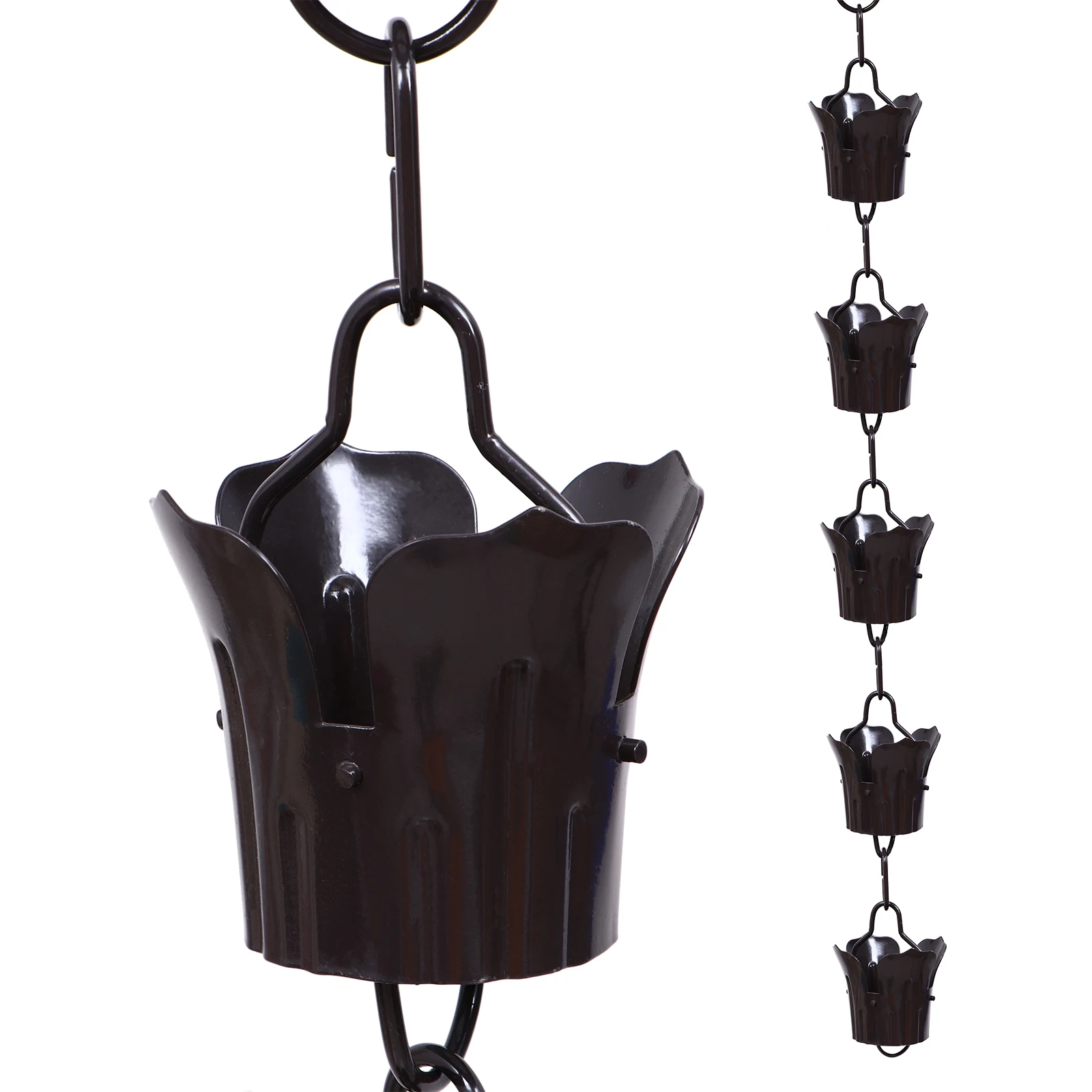 1PC 1M Winter Drainage Chain Copper Rain Chain Building Villa Roof Gutter Rainwater Drainage Rain Gutter Downspout