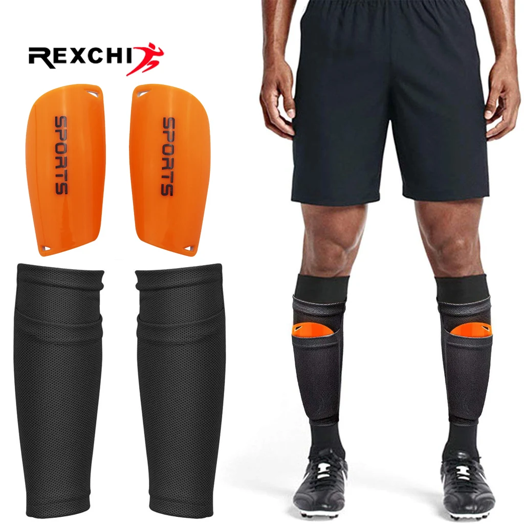 

REXCHI 1 Pair Soccer Football Shin Guard Teens Socks Pads Professional Sports Shields Legging Shinguards Sleeves Protective Gear