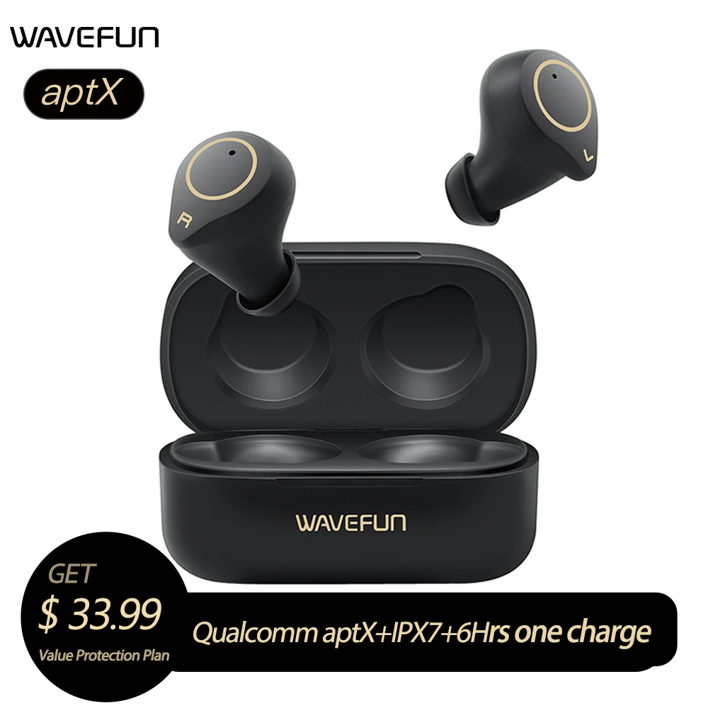 

Wavefun XPods3 Wireless Headphones Bluetooth Earphone IPX7 Waterproof aptX Headphones Sport Earphone Touch Control Bluetooth 5.0