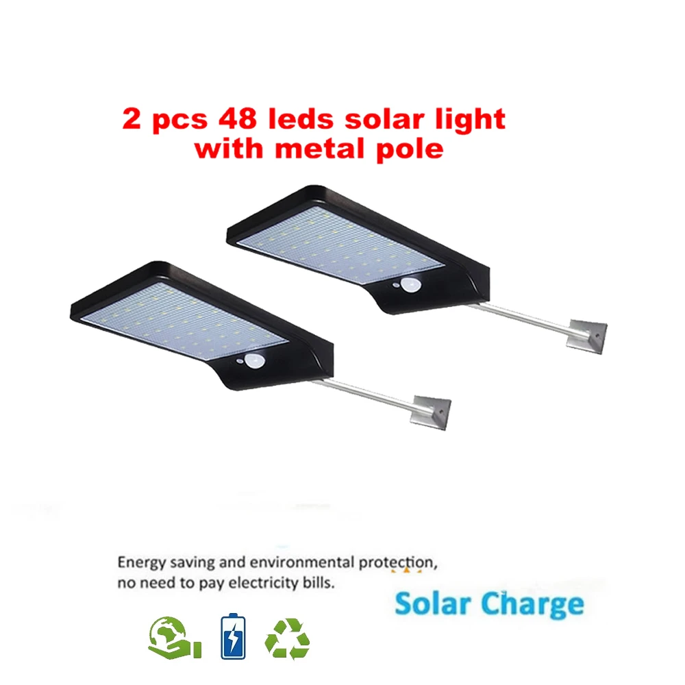 

2/4pcs 48 LED New Solar Powered Light Outdoor Waterproof Garden 3 Mode LED Solar Lamps Pir Motion Sensor Security Wall Lamp secu