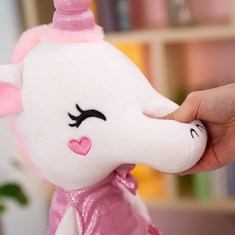 

Creative New Style Unicorn Baby Doll Cute Bright Surface Skirt Unicorn Plush Toys Pillow Children Gift