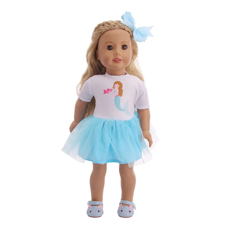 Кукла Единорог одежда Русалка платья+ аксессуары для волос для 18 дюймов американский и 43 см Baby Born куклы поколения Рождественский подарок для девочки - Цвет: n1730