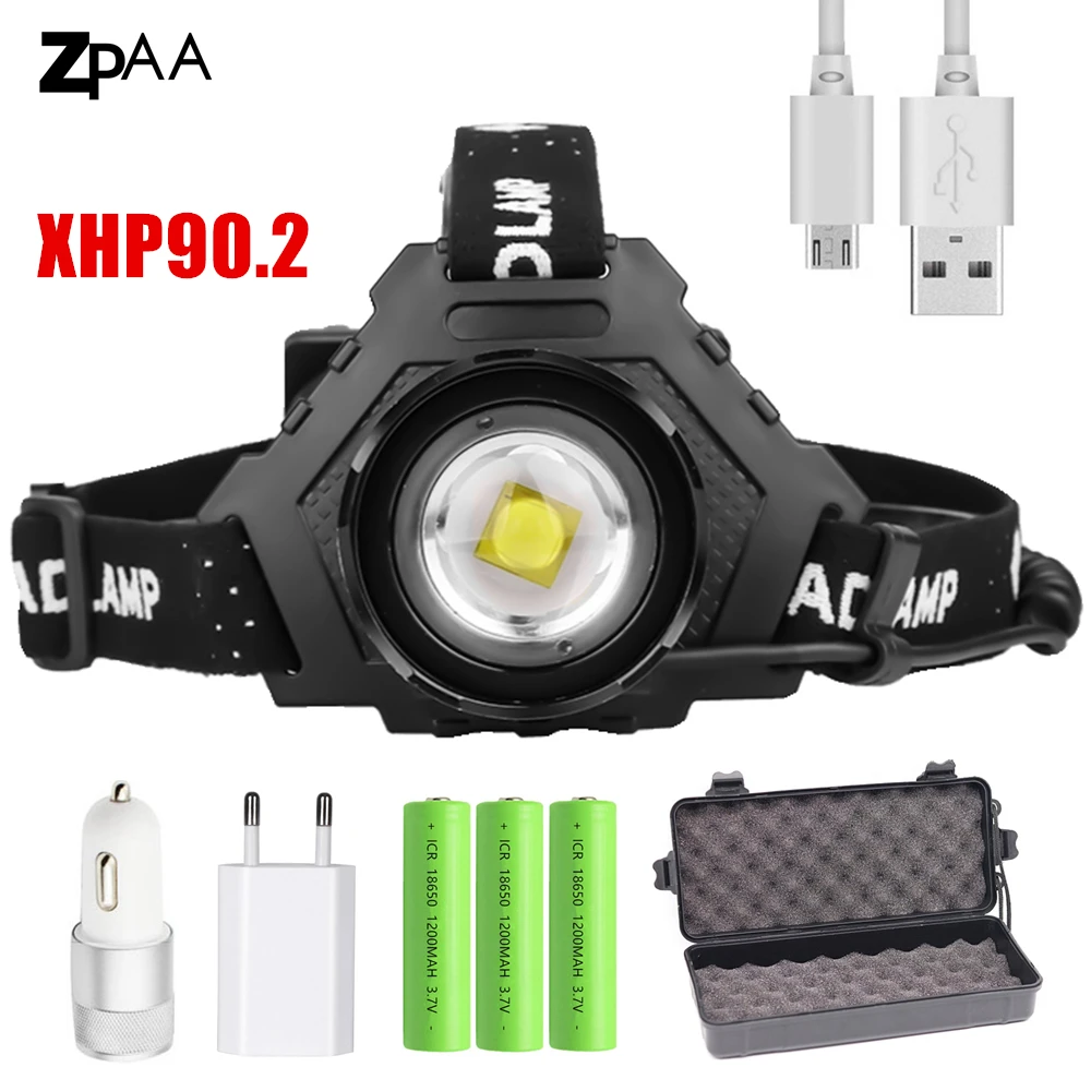 Налобный фонарь XHP70 18650 лм с USB портом|Налобные LED-фонари| |
