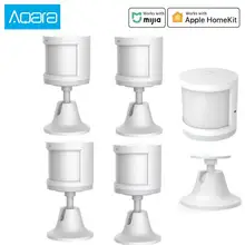 Sensor de movimento aqara de corpo humano, sensor de movimento do corpo inteligente zigbee conexão suporte mi home app homekit via android e android ios