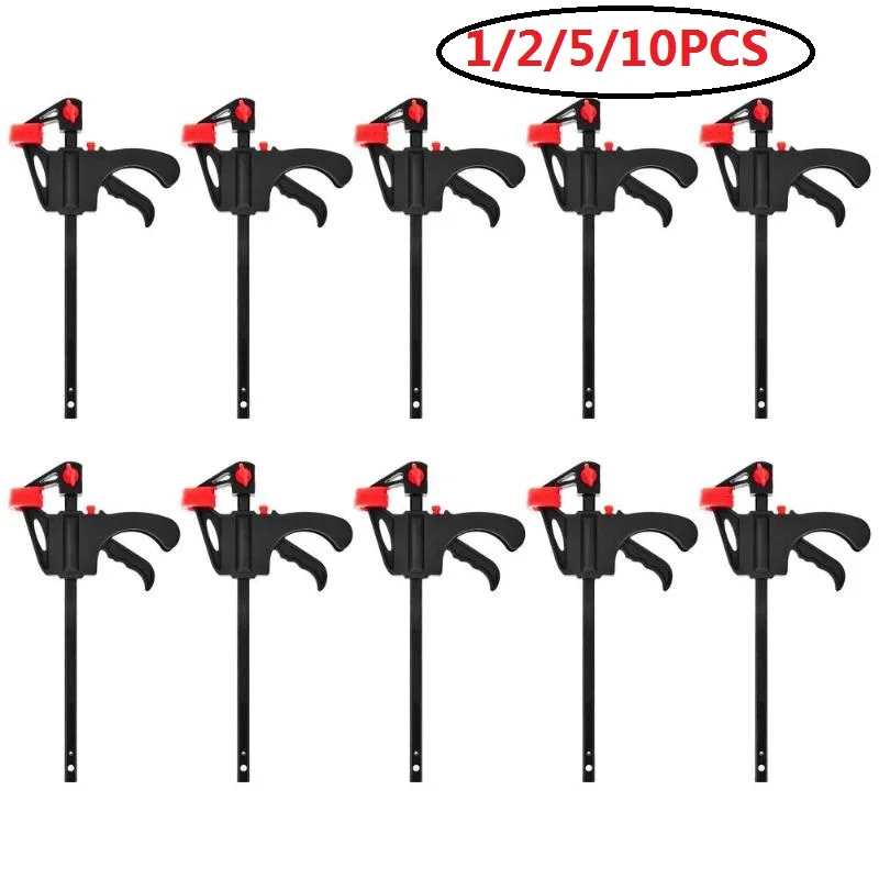 1/2/5/10PCS 4 inch Woodworking Bar F Clamp Clip Hard Grip Quick Ratchet Release DIY Carpentry Hand Vise Tool | Обустройство дома