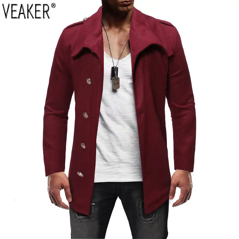 men's black overcoat slim fit