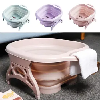 

1pc Folding Foot Bath Footbath Household Foaming Massage Foot Plastic Bucket Barrel High Thickening Massage Bath Roller W2M4