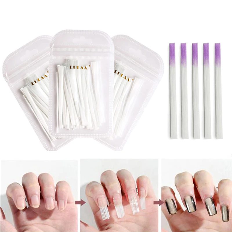 

10/20/50pcs Fiberglass Nail Extension Glass Fibernails Fiber Nail Silk Extension Set False Nail Acrylic Tips Nail Forms Salon