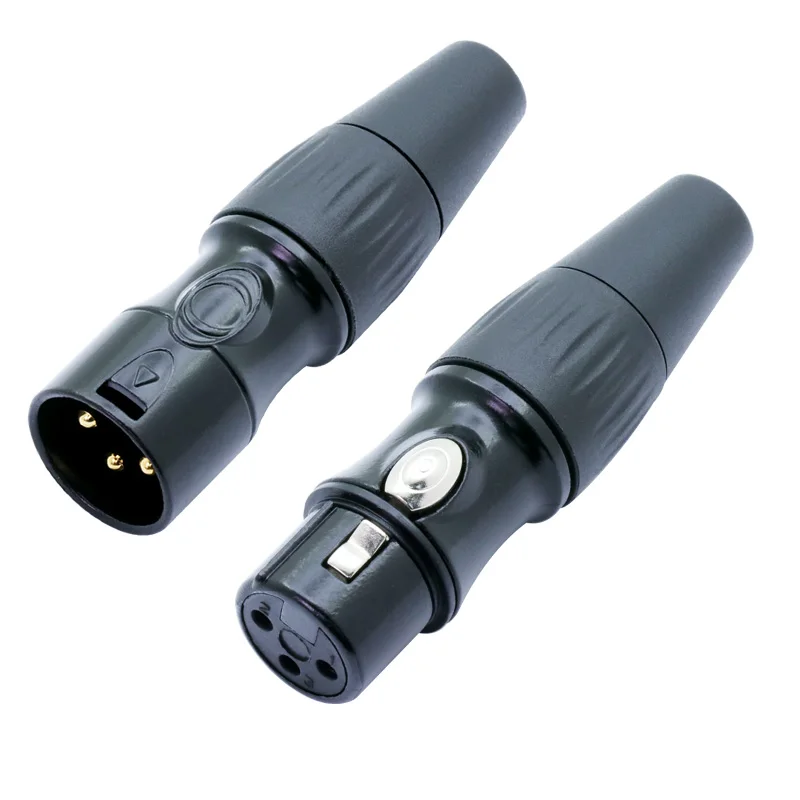 10 шт./лот 3 Pin XLR Сделано в Китае со штекера на гнездо провода соединителя металлический корпус Бог Позолоченные переменного тока 3-полюсный гнездо XLR микрофон кабель для подключения к сети и гнездом для наушников