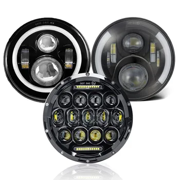 

1PC 7 INCH LED HEADLIGHT HI LO BEAM HALO RING DRL AMBER TURN SIGNAL LAMP FOR JEEP WRANGLER JK TJ MOTORCYCLE PROJECTOR HEADLAMP