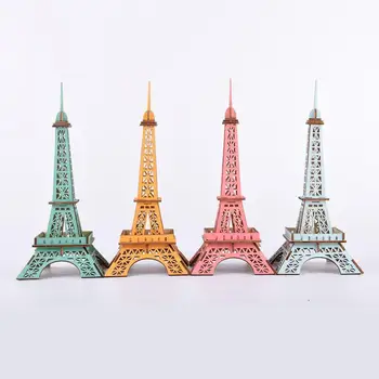 

4Pcs Wooden Kids DIY 3D Eiffel Iron Tower Assembly Model Puzzle Toy Desk Decor Jewelry Accessories Craft
