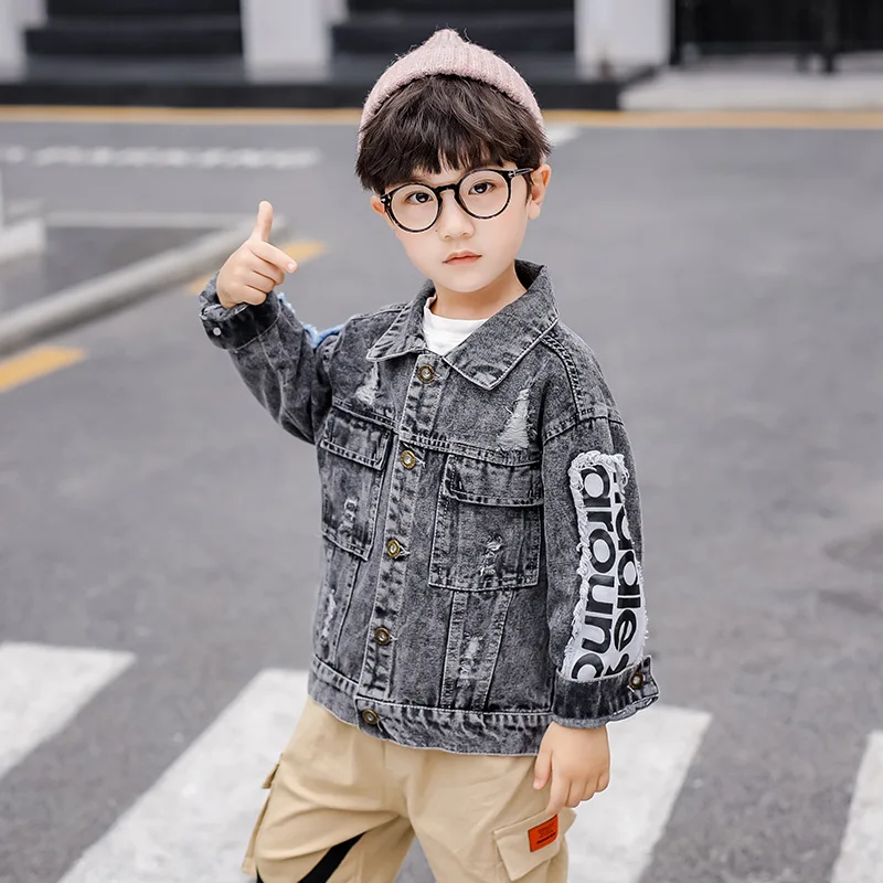 

Boys' Denim Jacket Spring And Autumn 2019 New Style Korean-style Casual Tops Children Western Style Spring Clothing Fashion Chil