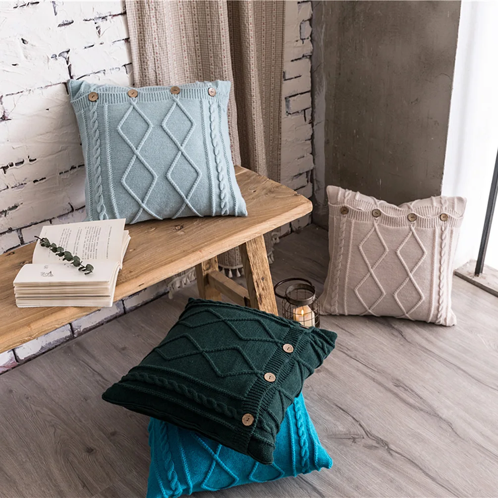 45X45cm1Pair Simple Plaid Bedding Pillow Sofa Car Throw Cushion Home Bedroom Office Decoration Supplies