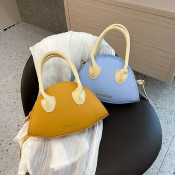 

Hit Color Women PU Leather Shoulder Bag Dumpling Small Handbag Fashion Lady Tote Outdoor Shopping Accessaries Supplies