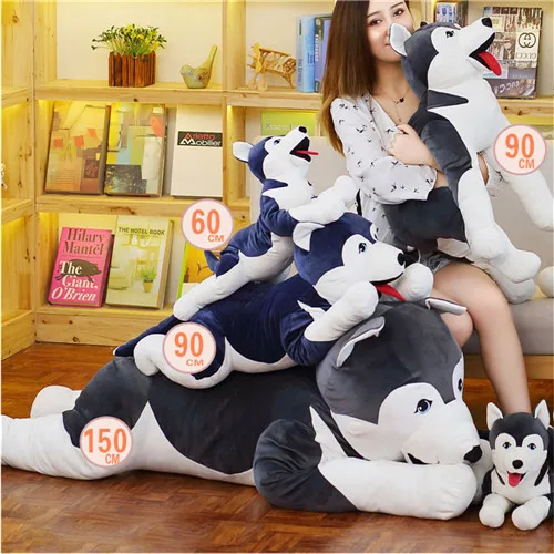 Fancytrader 59`` Giant Plush Husky Toy Stuffed Animal Dog Doll Hugging Pillow Kid Gift Home Deco X`mas Gift 150cm 2 Colors (3)