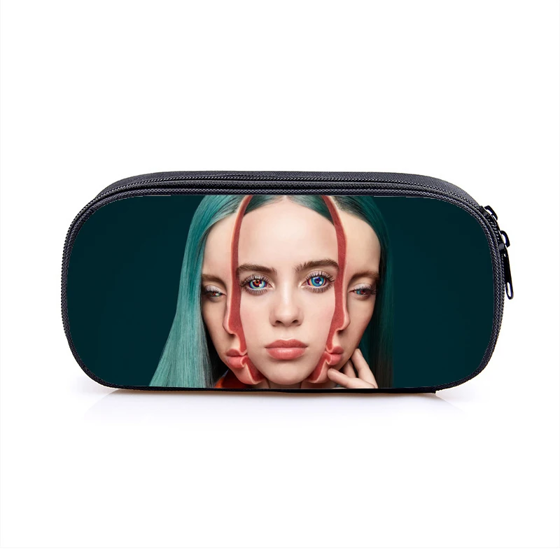 Косметический Чехол Billie Eilish s, сумка-карандаш для женщин, косметички для девочек-подростков, футляр для карандашей, школьный чехол, принадлежности - Цвет: 14