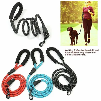 

Dog Leash 5ft Pet Dog Walk Leads Strong Light Soft Reflective Braided Rope Soft Nylon JAN88