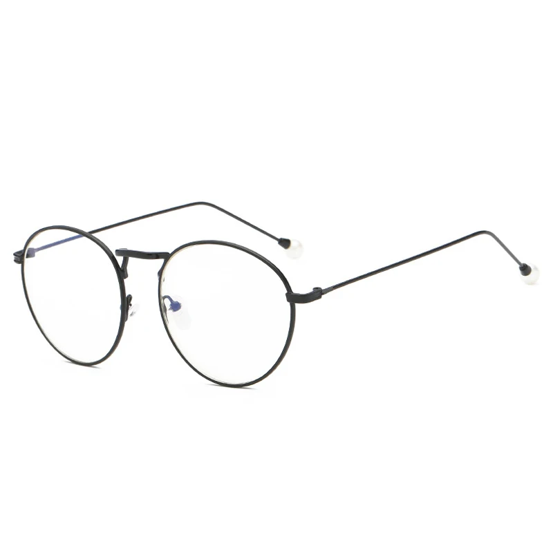Black Myopia 3.5 Seemfly модные новые перламутровые готовые очки для близоруких женщин круглая металлическая оправа очки для близоруких очков-1,0-1,5-2,0 до-6,0 - Цвет оправы: Black Myopia 3.5