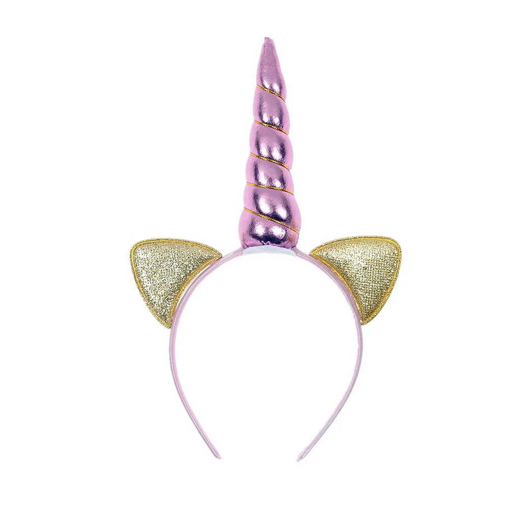 62pink Nishine, Радужный цветной хвост, единорог, повязки на голову с рогом, блестящие ушки, дети, девочки, принцесса, коса, парик, повязки для волос, аксессуары для волос - Цвет: 62pink