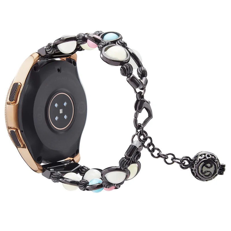 20 мм 22 мм ремешок женский кулон браслет для samsung Galaxy Watch 46 мм/42 мм/Active 2 1/gear S3 ремешок светится в темноте металлический ремень