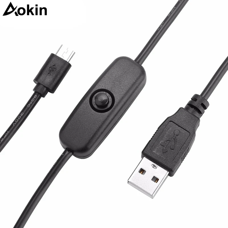 

For Raspberry Pi 4 Micro USB Cable with ON / OFF Switch USB TO DC Power cable For Raspberry Pi 4/B+/Zero W