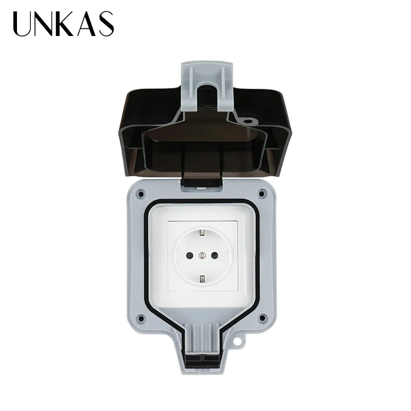 Водонепроницаемая уличная настенная электрическая розетка UNKAS IP66 16 А