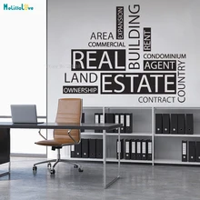 Vinyl Wall Decal Real Estate Agency Words Agent Realtor Office Decor Self-adhesive Art Stickers Quote Murals YT2244