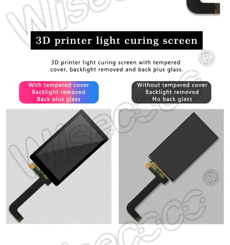 Wisecoco Для Фотон Wanhao D7 светильник отверждения 3d принтер ЖК-дисплей+ Защитная пленка+ стекло LS055R1SX03 KLD 1260 1268 ЖК-экран s
